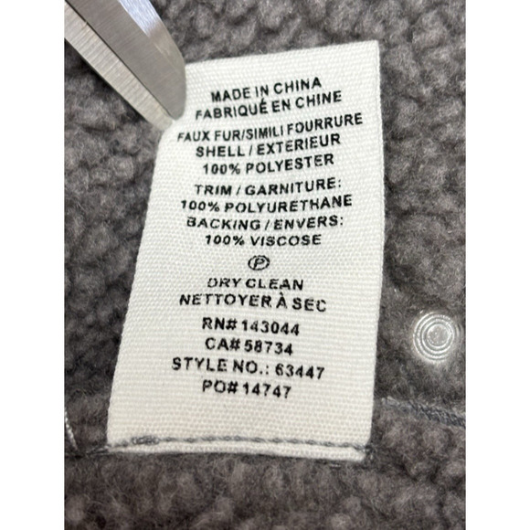 Avec Les Filles Womens Bonded Faux Shearling Biker Moto Jacket - Gray Size XL - Picture 10 of 15